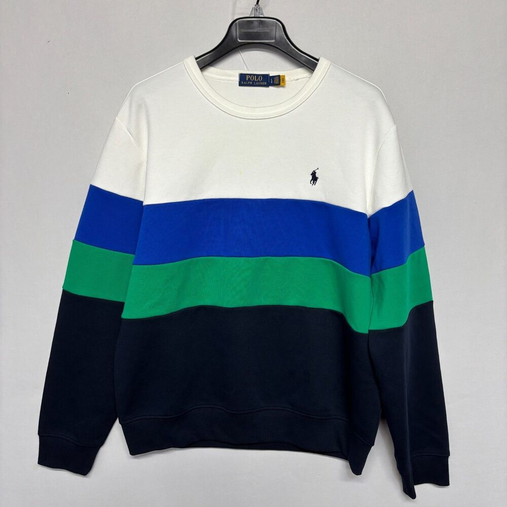 Polo Ralph Lauren Men Colorblock Knit Pullover Sweatshirt Size Large D130 -24